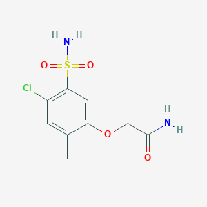 molecular formula C9H11ClN2O4S B5782440 2-[5-(aminosulfonyl)-4-chloro-2-methylphenoxy]acetamide 