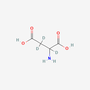 molecular formula C4H7NO4 B578249 DL-Aspartic-2,3,3-d3 Acid CAS No. 14341-75-4