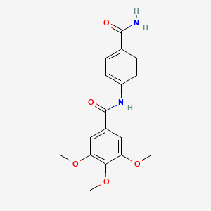 molecular formula C17H18N2O5 B5782497 N-[4-(aminocarbonyl)phenyl]-3,4,5-trimethoxybenzamide 