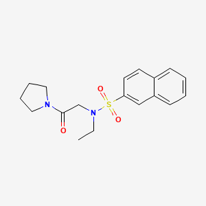 molecular formula C18H22N2O3S B5782555 N-ethyl-N-[2-oxo-2-(1-pyrrolidinyl)ethyl]-2-naphthalenesulfonamide 