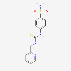 molecular formula C13H14N4O2S2 B5782571 4-({[(2-pyridinylmethyl)amino]carbonothioyl}amino)benzenesulfonamide 
