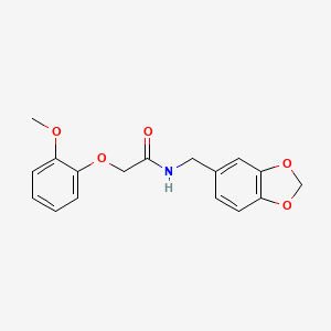 molecular formula C17H17NO5 B5782587 N-(1,3-benzodioxol-5-ylmethyl)-2-(2-methoxyphenoxy)acetamide CAS No. 5684-98-0