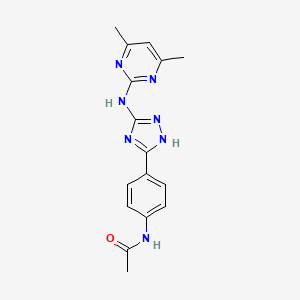 N-(4-{3-[(4,6-dimethyl-2-pyrimidinyl)amino]-1H-1,2,4-triazol-5-yl}phenyl)acetamide