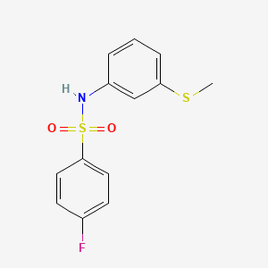 molecular formula C13H12FNO2S2 B5782601 4-fluoro-N-[3-(methylthio)phenyl]benzenesulfonamide 