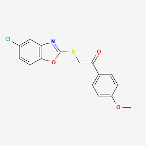 molecular formula C16H12ClNO3S B5782611 2-[(5-chloro-1,3-benzoxazol-2-yl)thio]-1-(4-methoxyphenyl)ethanone 