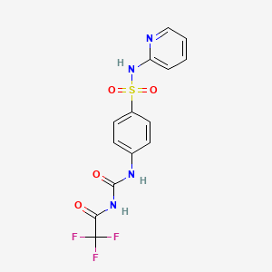 molecular formula C14H11F3N4O4S B5782623 2,2,2-trifluoro-N-[({4-[(2-pyridinylamino)sulfonyl]phenyl}amino)carbonyl]acetamide 