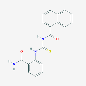 molecular formula C19H15N3O2S B5782662 N-({[2-(aminocarbonyl)phenyl]amino}carbonothioyl)-1-naphthamide 