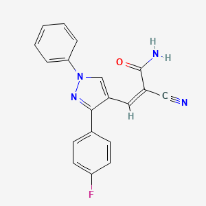 (Z)-2-cyano-3-[3-(4-fluorophenyl)-1-phenylpyrazol-4-yl]prop-2-enamide