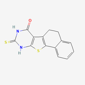 molecular formula C14H10N2OS2 B5782702 9-mercapto-5,8-dihydronaphtho[2',1':4,5]thieno[2,3-d]pyrimidin-7(6H)-one 