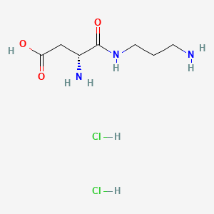 molecular formula C7H17Cl2N3O3 B578271 (R)-3-Amino-4-[(3-aminopropyl)amino]-4-oxobutanoic acid dihydrochloride CAS No. 14886-19-2