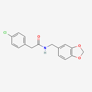 molecular formula C16H14ClNO3 B5782710 N-(1,3-benzodioxol-5-ylmethyl)-2-(4-chlorophenyl)acetamide 