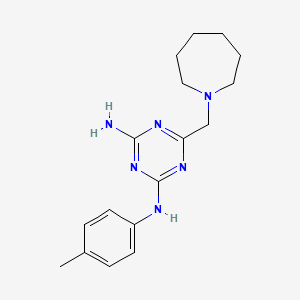molecular formula C17H24N6 B5782724 6-(1-azepanylmethyl)-N-(4-methylphenyl)-1,3,5-triazine-2,4-diamine 