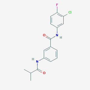 N-(3-chloro-4-fluorophenyl)-3-(isobutyrylamino)benzamide