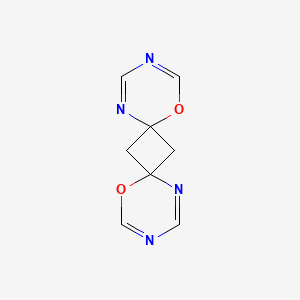 molecular formula C8H8N4O2 B578278 1,9-Dioxa-3,5,11,13-tetraazadispiro[5.1.5~8~.1~6~]tetradeca-2,4,10,12-tetraene CAS No. 185-00-2