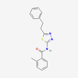 molecular formula C18H17N3OS B5782792 2-methyl-N-[5-(2-phenylethyl)-1,3,4-thiadiazol-2-yl]benzamide 
