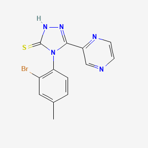 molecular formula C13H10BrN5S B5782805 4-(2-bromo-4-methylphenyl)-5-(2-pyrazinyl)-4H-1,2,4-triazole-3-thiol 