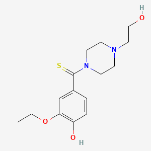 molecular formula C15H22N2O3S B5782806 2-ethoxy-4-{[4-(2-hydroxyethyl)-1-piperazinyl]carbonothioyl}phenol 