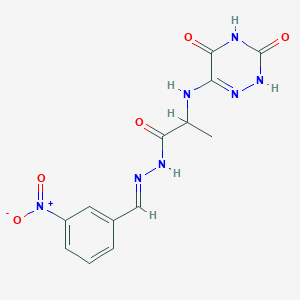 molecular formula C13H13N7O5 B5782824 2-[(3,5-dioxo-2,3,4,5-tetrahydro-1,2,4-triazin-6-yl)amino]-N'-(3-nitrobenzylidene)propanohydrazide 