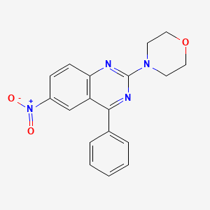 molecular formula C18H16N4O3 B5782850 2-(4-morpholinyl)-6-nitro-4-phenylquinazoline 
