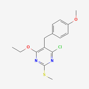 molecular formula C15H17ClN2O2S B5782921 4-chloro-6-ethoxy-5-(4-methoxybenzyl)-2-(methylthio)pyrimidine 