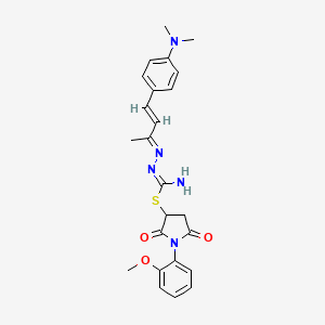 molecular formula C24H27N5O3S B5782934 1-(2-methoxyphenyl)-2,5-dioxo-3-pyrrolidinyl 2-{3-[4-(dimethylamino)phenyl]-1-methyl-2-propen-1-ylidene}hydrazinecarbimidothioate 