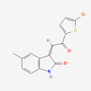 molecular formula C15H10BrNO2S B5782937 3-[2-(5-bromo-2-thienyl)-2-oxoethylidene]-5-methyl-1,3-dihydro-2H-indol-2-one 