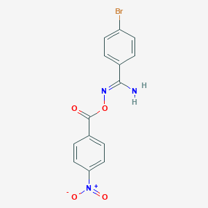 molecular formula C14H10BrN3O4 B5782949 4-bromo-N'-[(4-nitrobenzoyl)oxy]benzenecarboximidamide 