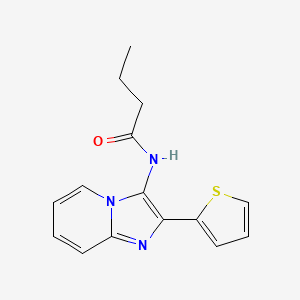 molecular formula C15H15N3OS B5782955 N-[2-(2-thienyl)imidazo[1,2-a]pyridin-3-yl]butanamide 