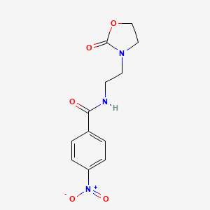 molecular formula C12H13N3O5 B5782966 4-nitro-N-[2-(2-oxo-1,3-oxazolidin-3-yl)ethyl]benzamide 