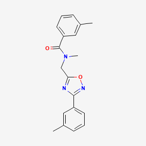 molecular formula C19H19N3O2 B5782971 N,3-dimethyl-N-{[3-(3-methylphenyl)-1,2,4-oxadiazol-5-yl]methyl}benzamide 