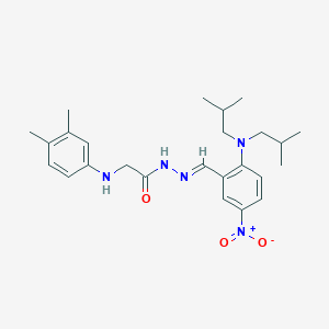 molecular formula C25H35N5O3 B5782979 N'-[2-(diisobutylamino)-5-nitrobenzylidene]-2-[(3,4-dimethylphenyl)amino]acetohydrazide 