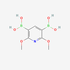 molecular formula C7H11B2NO6 B578299 2,6-Dimethoxypyridine-3,5-diboronic acid CAS No. 1217501-25-1
