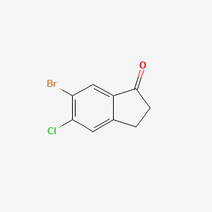 molecular formula C9H6BrClO B578300 6-溴-5-氯-1-茚酮 CAS No. 1260013-71-5