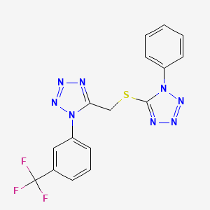 1-phenyl-5-[({1-[3-(trifluoromethyl)phenyl]-1H-tetrazol-5-yl}methyl)sulfanyl]-1H-tetrazole