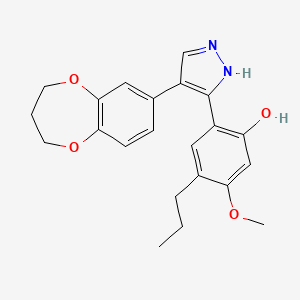 molecular formula C22H24N2O4 B5783021 2-[4-(3,4-dihydro-2H-1,5-benzodioxepin-7-yl)-1H-pyrazol-3-yl]-5-methoxy-4-propylphenol 
