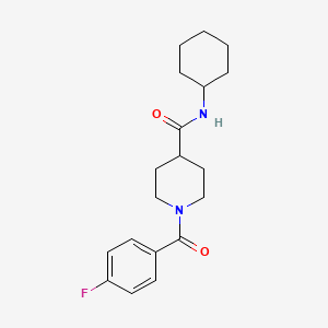 molecular formula C19H25FN2O2 B5783027 N-cyclohexyl-1-(4-fluorobenzoyl)-4-piperidinecarboxamide 