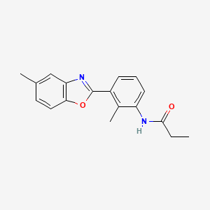 molecular formula C18H18N2O2 B5783046 N-[2-methyl-3-(5-methyl-1,3-benzoxazol-2-yl)phenyl]propanamide 