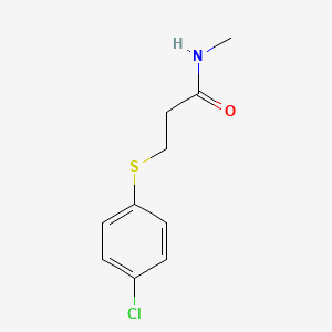 molecular formula C10H12ClNOS B5783055 3-[(4-chlorophenyl)thio]-N-methylpropanamide 