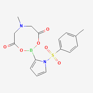 molecular formula C16H17BN2O6S B578306 6-Methyl-2-[1-(4-methylbenzene-1-sulfonyl)-1H-pyrrol-2-yl]-1,3,6,2-dioxazaborocane-4,8-dione CAS No. 1311484-50-0