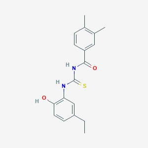 molecular formula C18H20N2O2S B5783066 N-{[(5-ethyl-2-hydroxyphenyl)amino]carbonothioyl}-3,4-dimethylbenzamide 