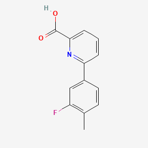 molecular formula C13H10FNO2 B578307 6-(3-氟-4-甲基苯基)吡啶甲酸 CAS No. 1261904-70-4
