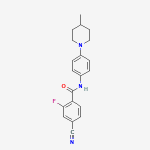 4-cyano-2-fluoro-N-[4-(4-methyl-1-piperidinyl)phenyl]benzamide