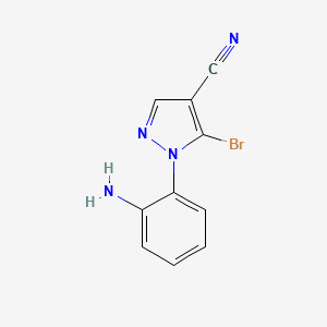 molecular formula C10H7BrN4 B578308 1-(2-aminophenyl)-5-bromo-1H-pyrazole-4-carbonitrile CAS No. 1269291-13-5