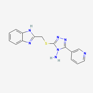 molecular formula C15H13N7S B5783080 3-[(1H-benzimidazol-2-ylmethyl)thio]-5-(3-pyridinyl)-4H-1,2,4-triazol-4-amine 