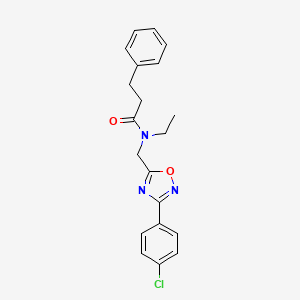 N-{[3-(4-chlorophenyl)-1,2,4-oxadiazol-5-yl]methyl}-N-ethyl-3-phenylpropanamide