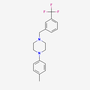 molecular formula C19H21F3N2 B5783101 1-(4-Methylphenyl)-4-[[3-(trifluoromethyl)phenyl]methyl]piperazine 