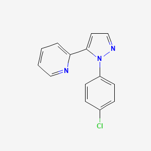 molecular formula C14H10ClN3 B578312 2-(1-(4-chlorophenyl)-1H-pyrazol-5-yl)pyridine CAS No. 1269291-42-0