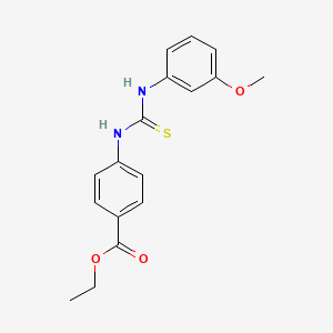 molecular formula C17H18N2O3S B5783143 ethyl 4-({[(3-methoxyphenyl)amino]carbonothioyl}amino)benzoate 