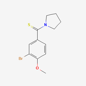 molecular formula C12H14BrNOS B5783154 1-[(3-bromo-4-methoxyphenyl)carbonothioyl]pyrrolidine 