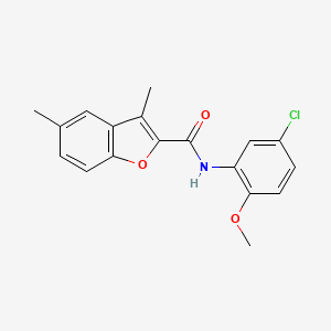 molecular formula C18H16ClNO3 B5783175 N-(5-chloro-2-methoxyphenyl)-3,5-dimethyl-1-benzofuran-2-carboxamide 